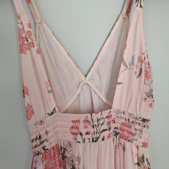 Hemant & Nandita Tiered Ruffle Floral Midi Dress - Peach Floral - Picture 5 of 11